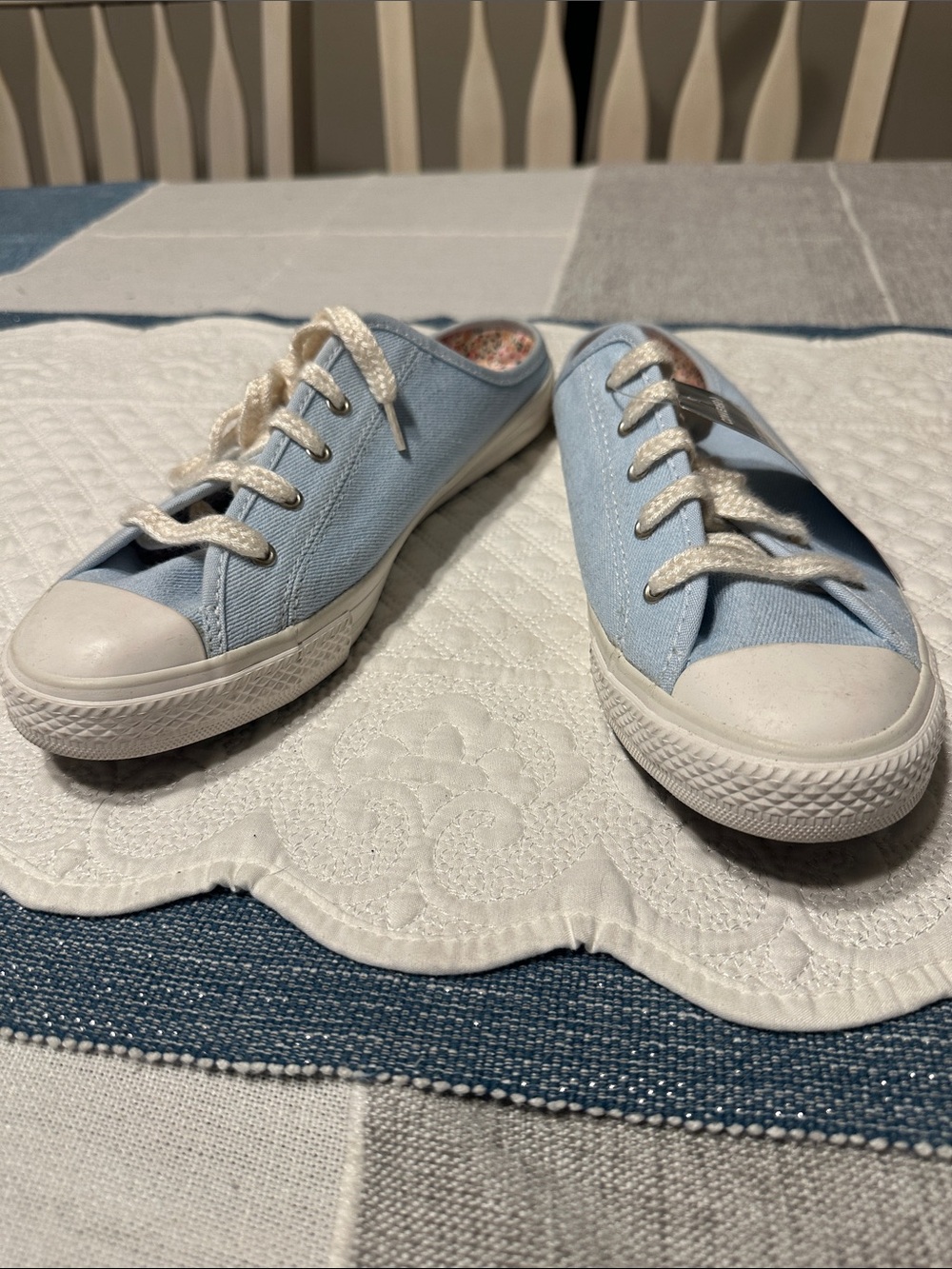 NWT Converse Chuck Taylor Light Blue Canvas Mule Slip-On Sneakers - Picture 3 of 5